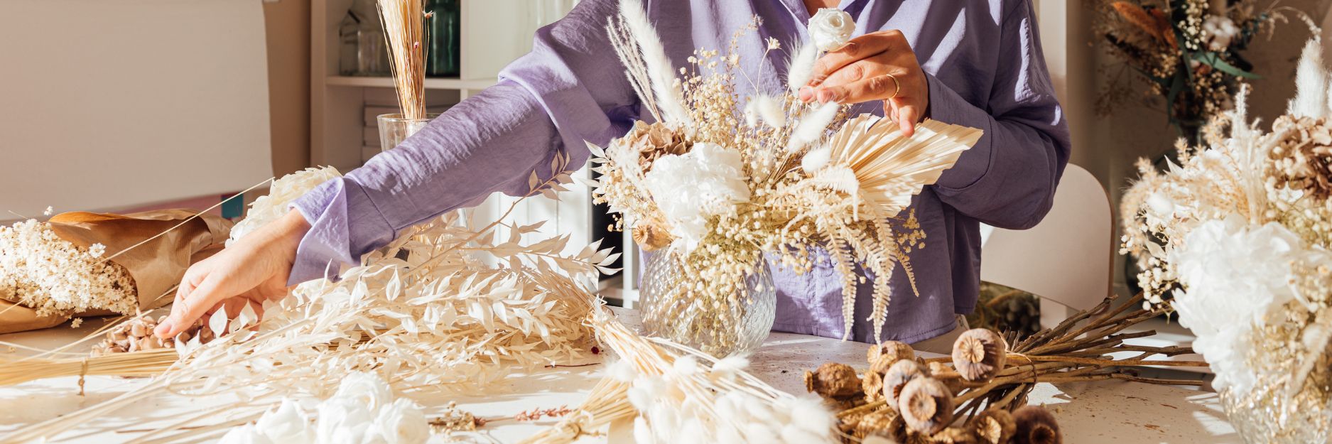 Dried flower bouquets